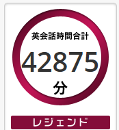 DMM英会話 累計42875分 レジェンド会員